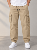 Men Khaki Color Cargo Trouser