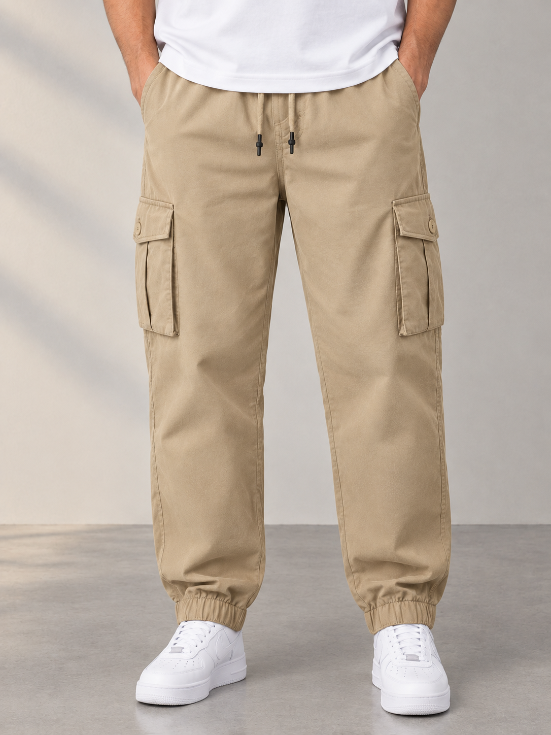 Men Khaki Color Cargo Trouser