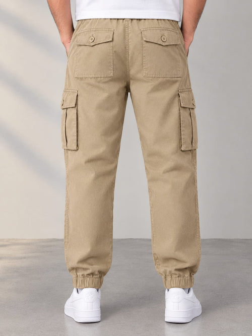 Men Khaki Color Cargo Trouser